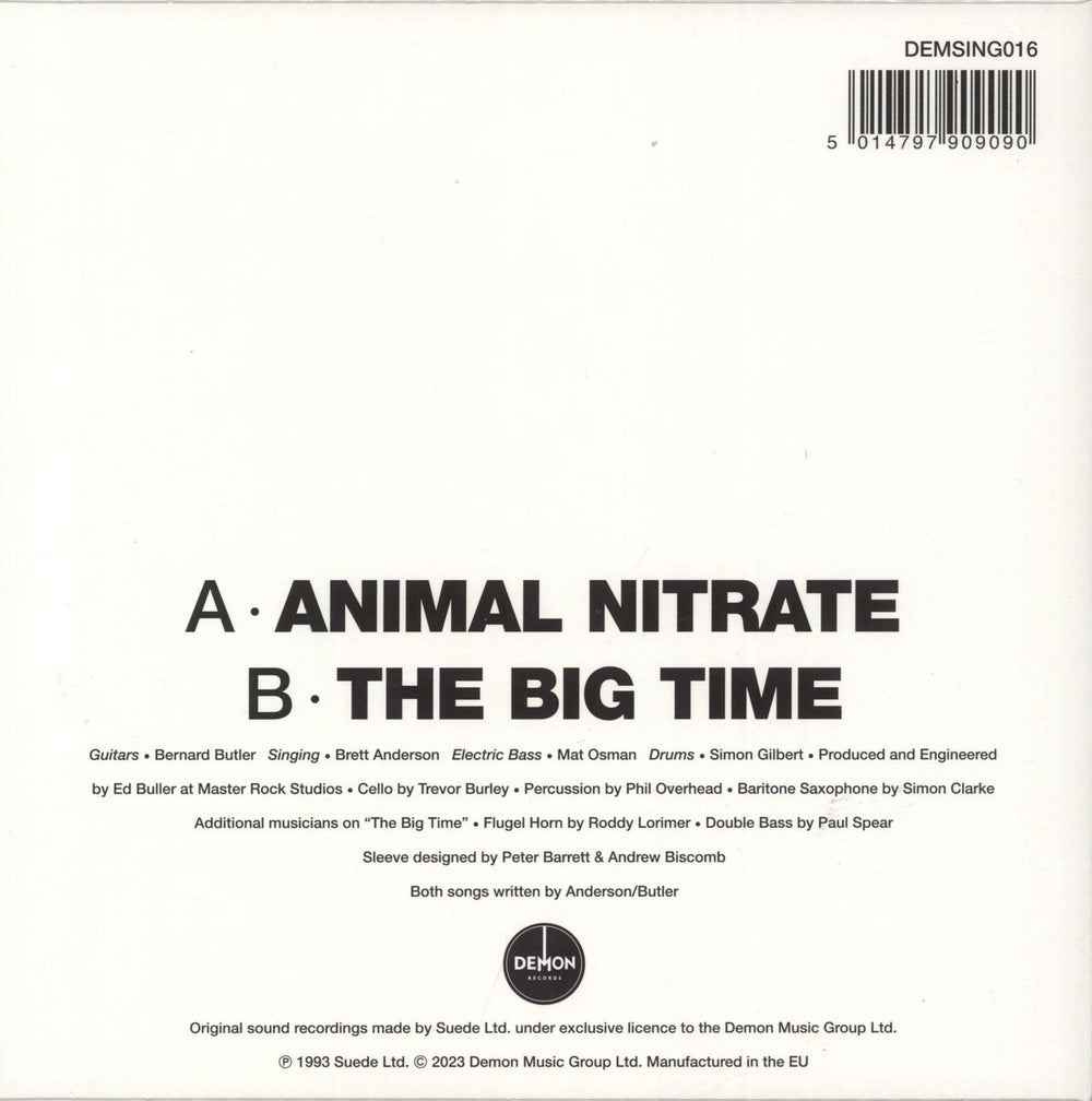 Suede Animal Nitrate UK 7" vinyl picture disc (7 inch picture disc single) 5014797909090