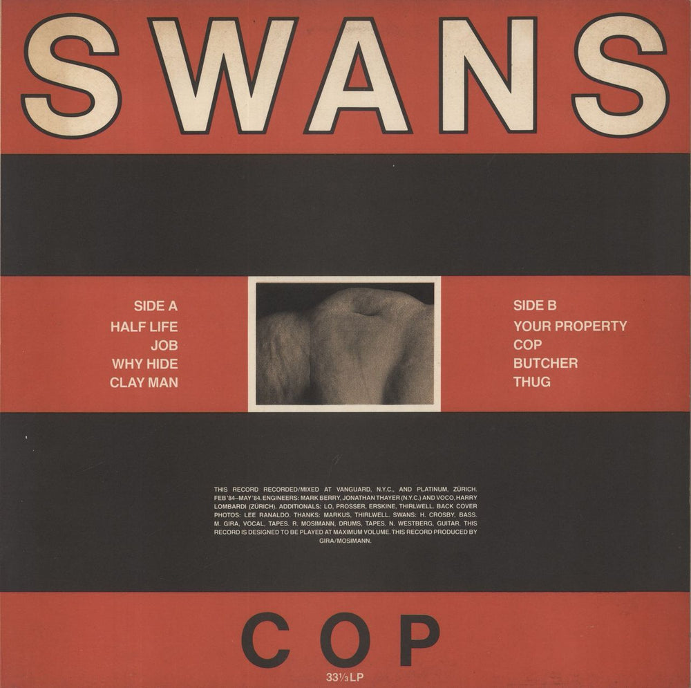 Swans Cop UK vinyl LP album (LP record) KCC1