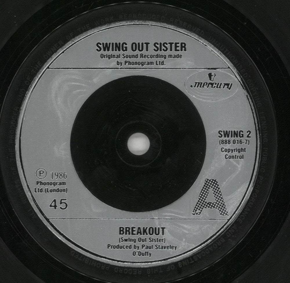 Swing Out Sister Breakout UK 7" vinyl single (7 inch record / 45) SOS07BR289381