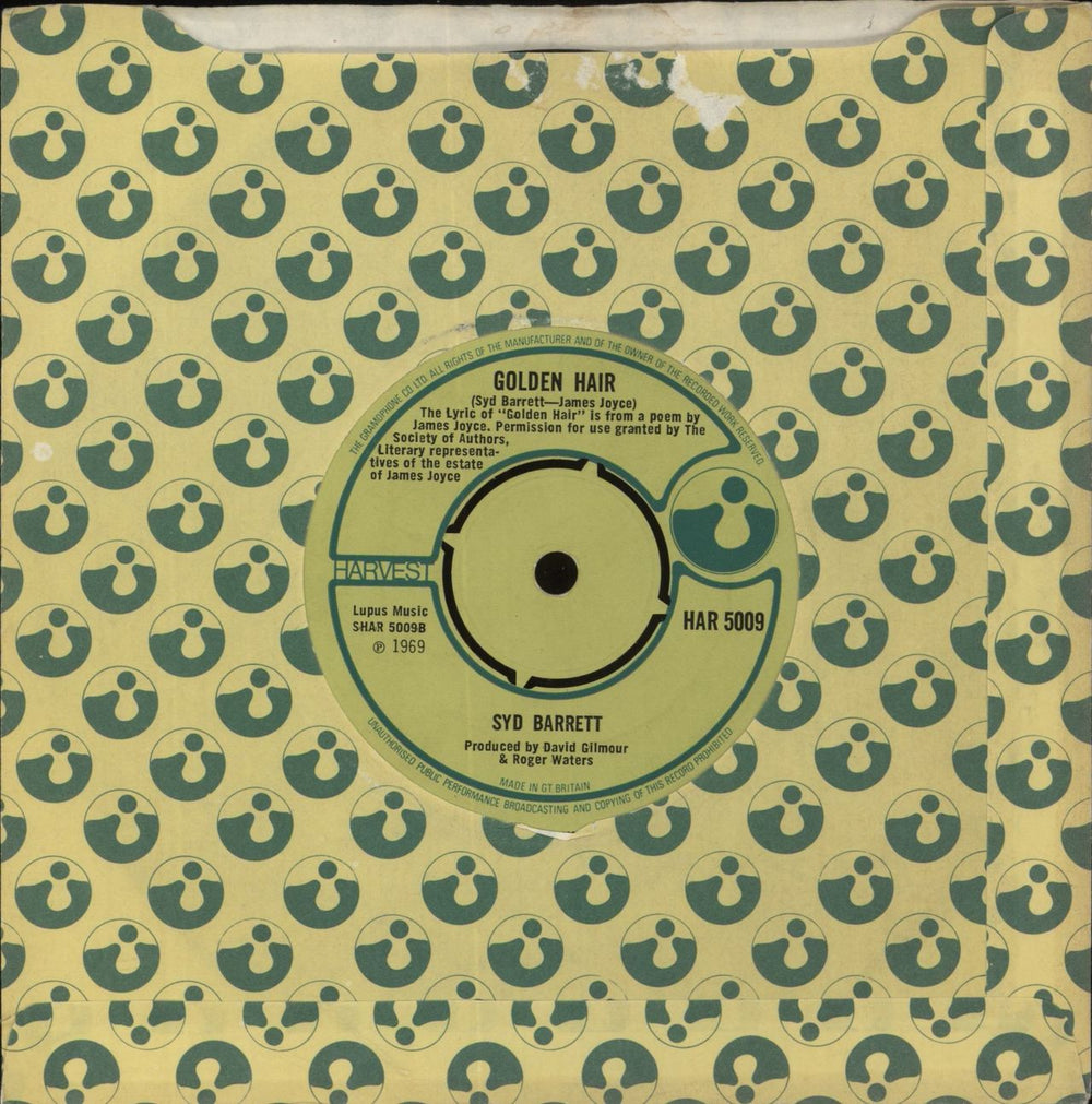 Syd Barrett Octopus UK 7" vinyl single (7 inch record / 45)