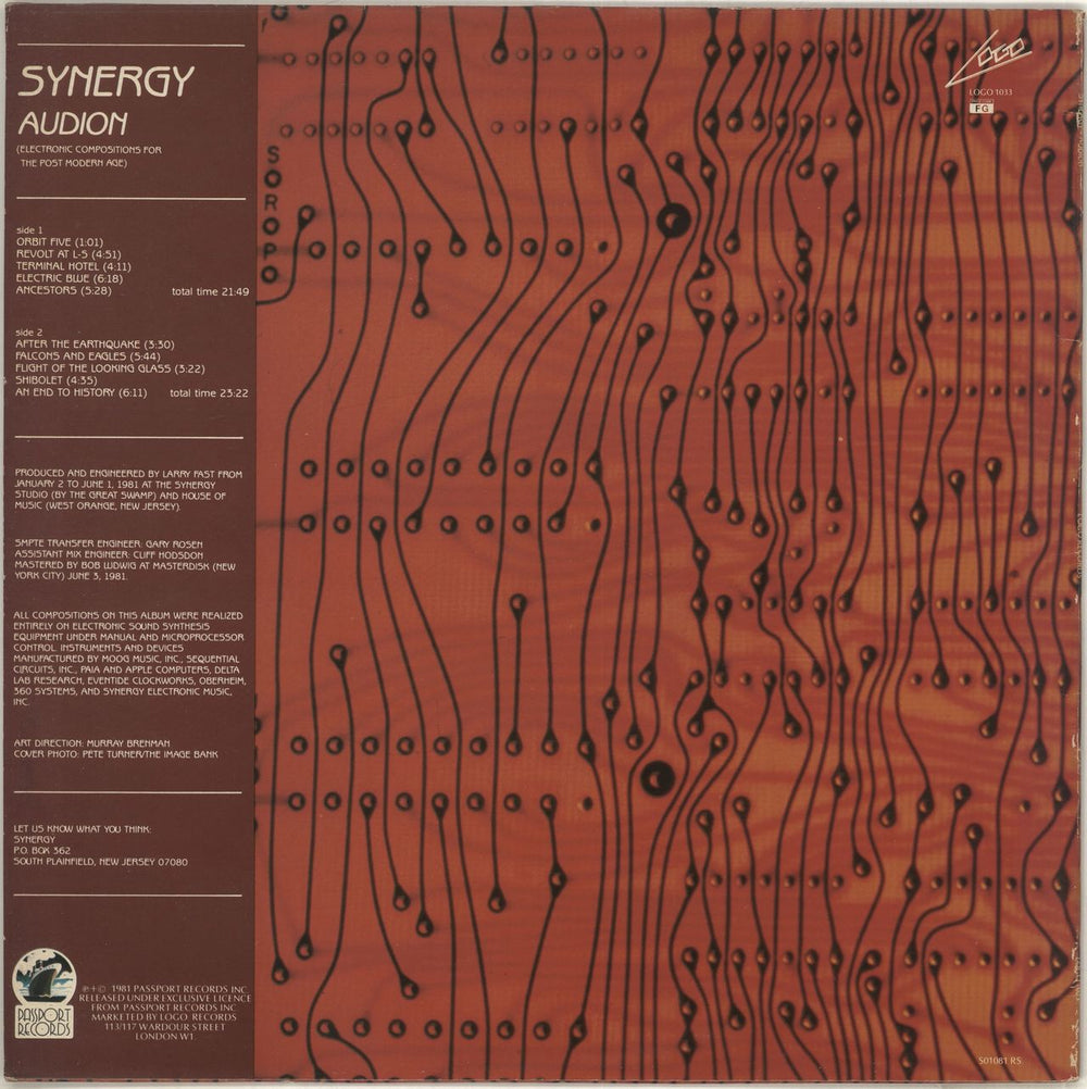 Synergy Audion UK vinyl LP album (LP record)