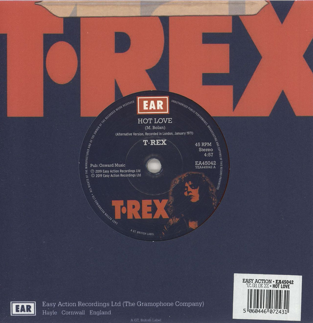 T-Rex / Tyrannosaurus Rex Hot Love - Red Vinyl UK 7" vinyl single (7 inch record / 45) 5060446072431