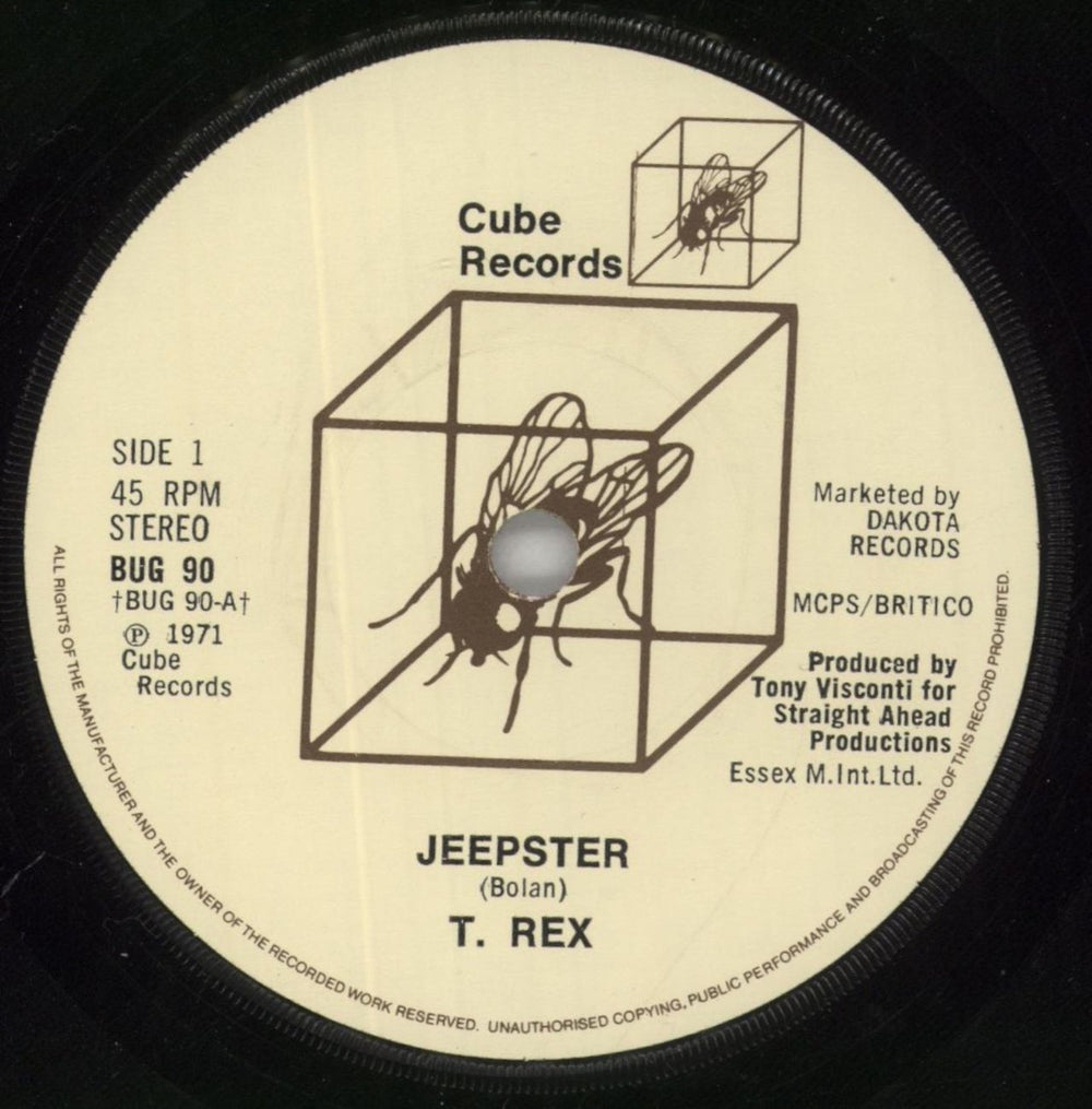 T-Rex / Tyrannosaurus Rex Jeepster - Solid + Sleeve UK 7" vinyl single (7 inch record / 45) REX07JE731307