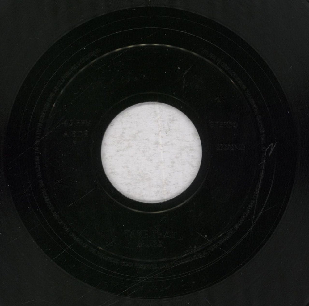 Take That Sure UK 7" vinyl single (7 inch record / 45) 236627JB