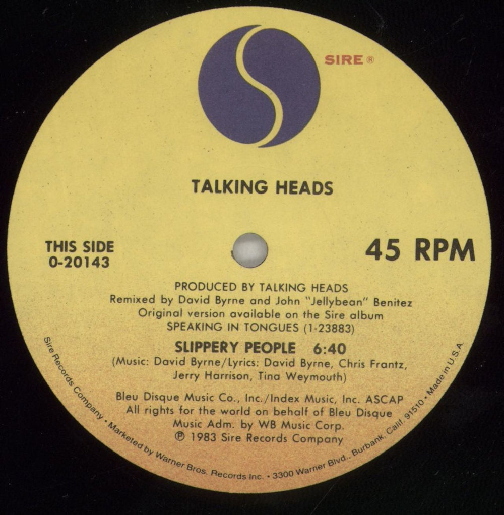 Talking Heads Slippery People / Making Flippy Floppy US 12" vinyl single (12 inch record / Maxi-single) TAL12SL49121