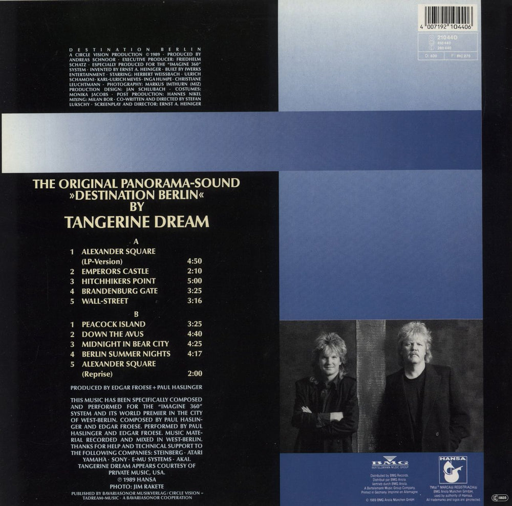 Tangerine Dream Destination Berlin German vinyl LP album (LP record) 8719262013865