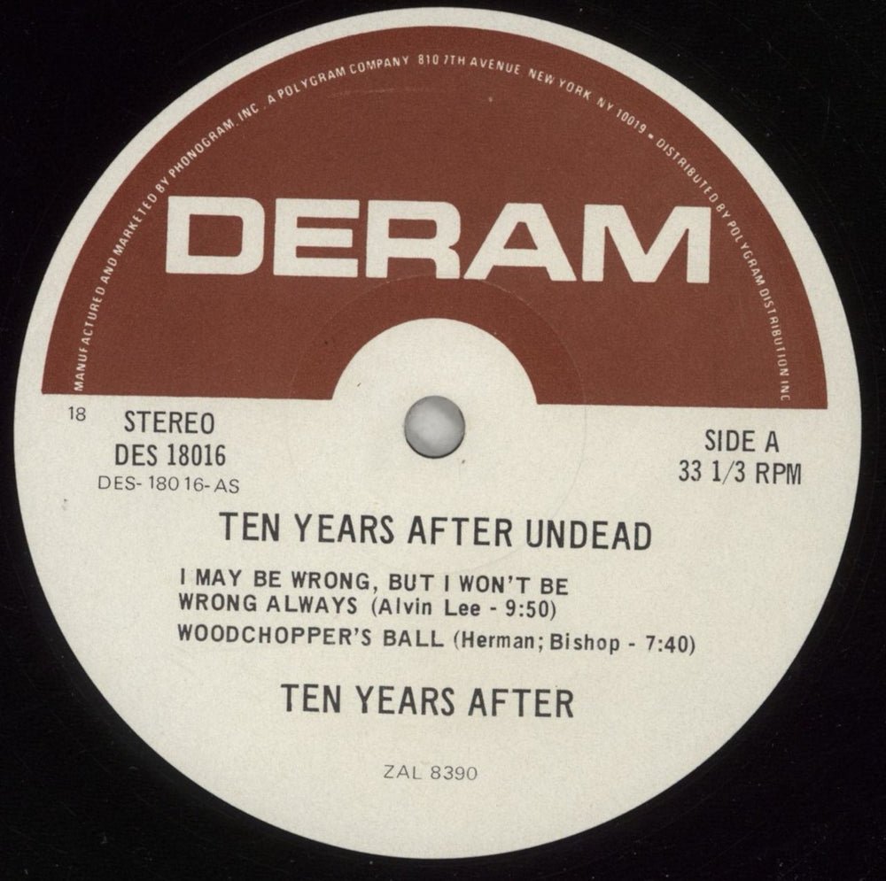 Ten Years After Undead - 1st US vinyl LP album (LP record) TYALPUN74588