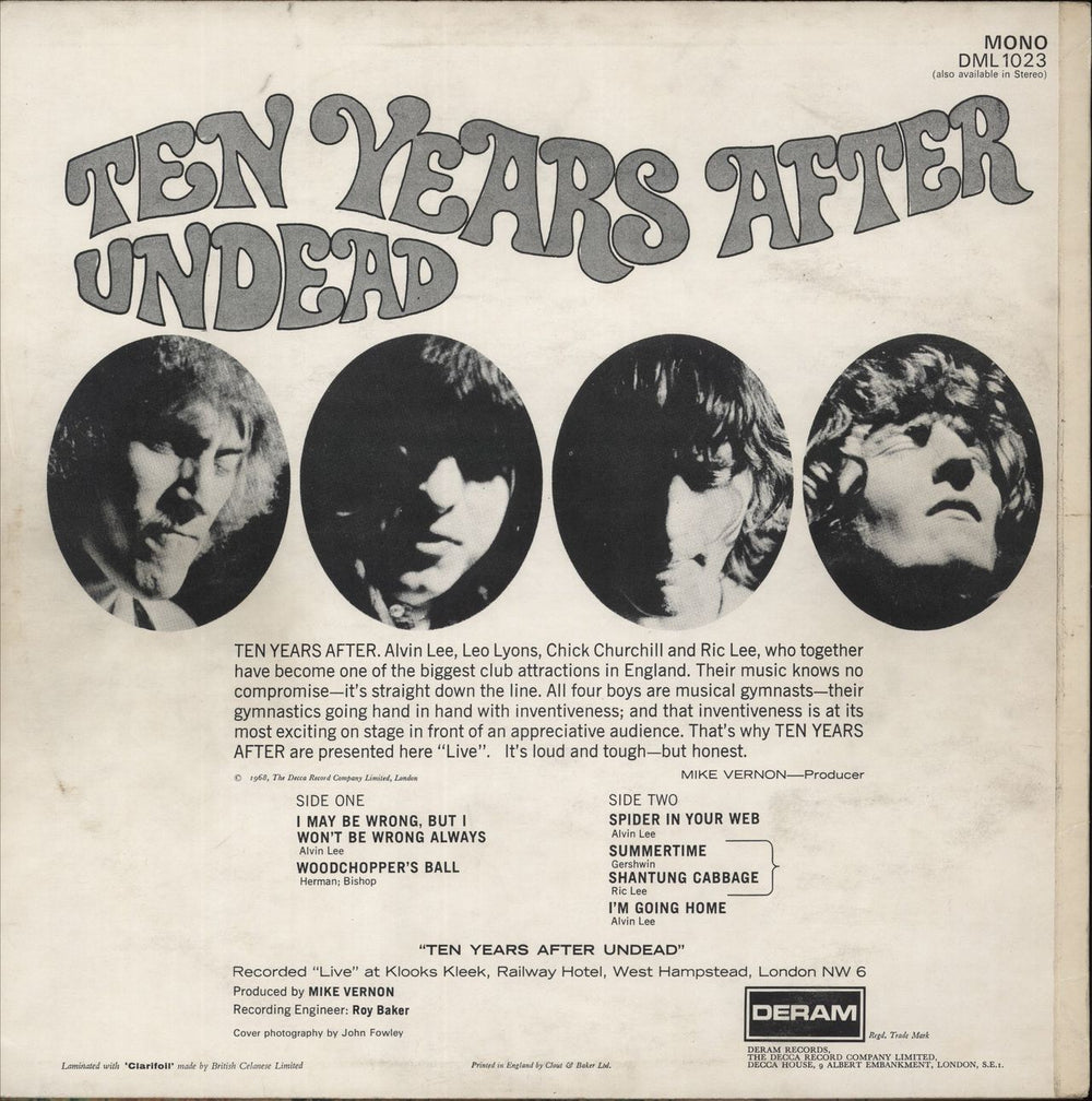 Ten Years After Undead - EX UK vinyl LP album (LP record)