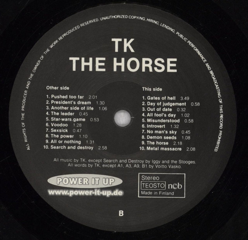 Terveet Kadet The Horse German vinyl LP album (LP record) 669LPTH842734