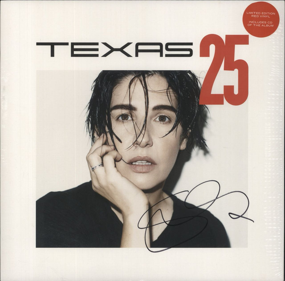 Texas Texas 25 - Red vinyl + CD - Autographed & Sealed UK vinyl LP album (LP record) PIASR385LP