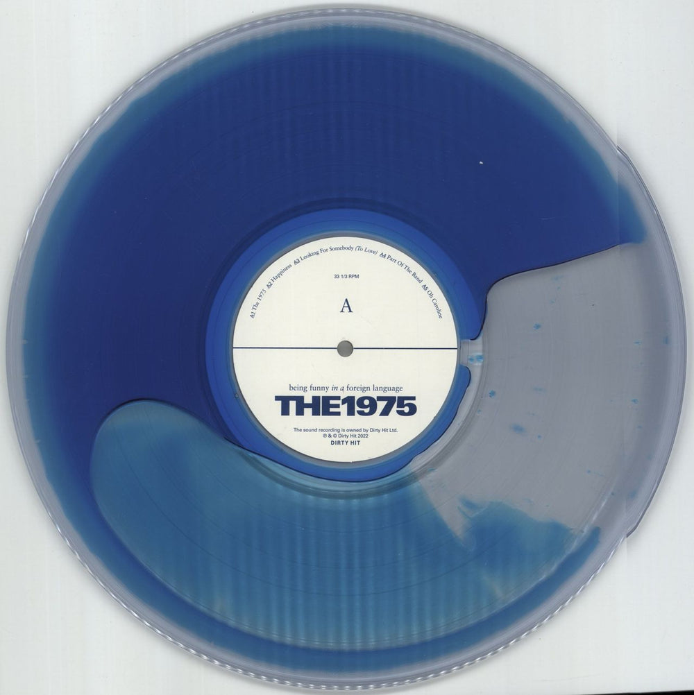 The 1975 Being Funny In A Foreign Language - Clear w/ Blue Liquid Fill Vinyl UK vinyl LP album (LP record) W7HLPBE877967