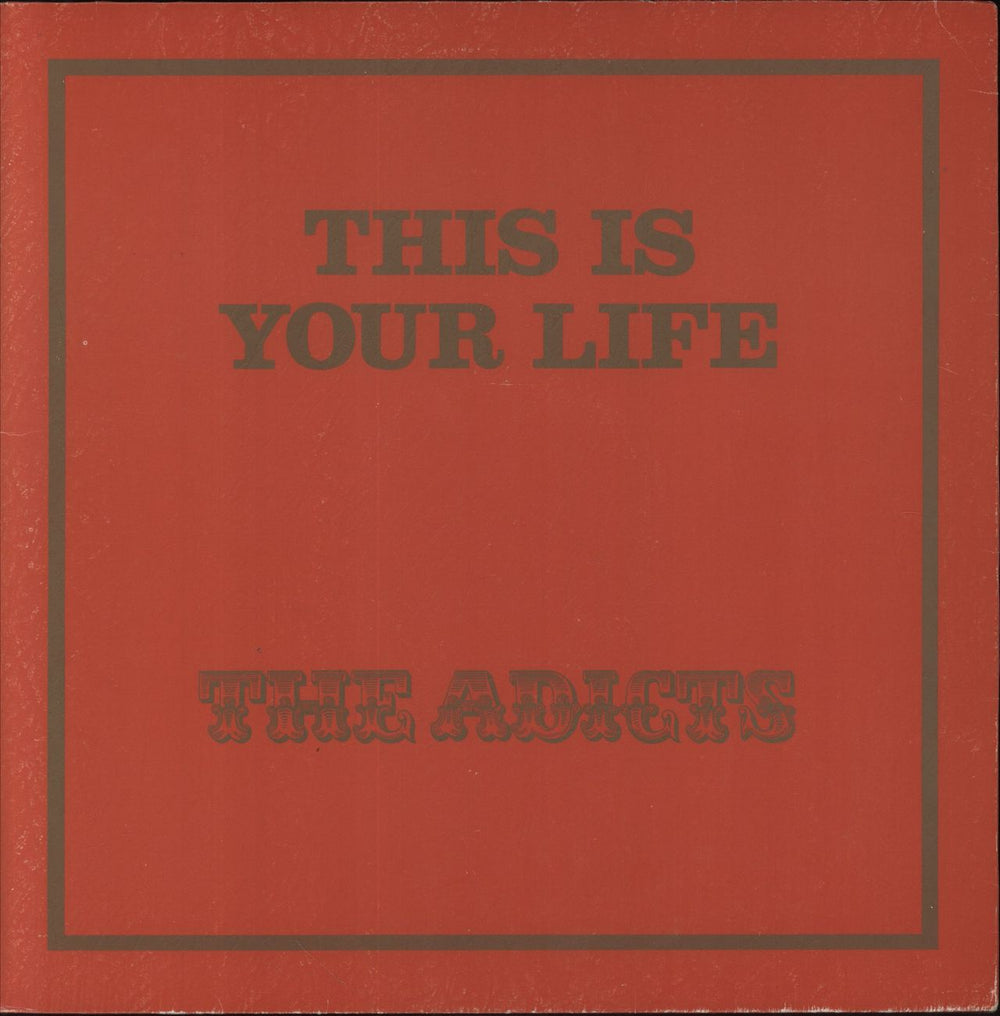 The Adicts This Is Your Life UK vinyl LP album (LP record) FALLLP021