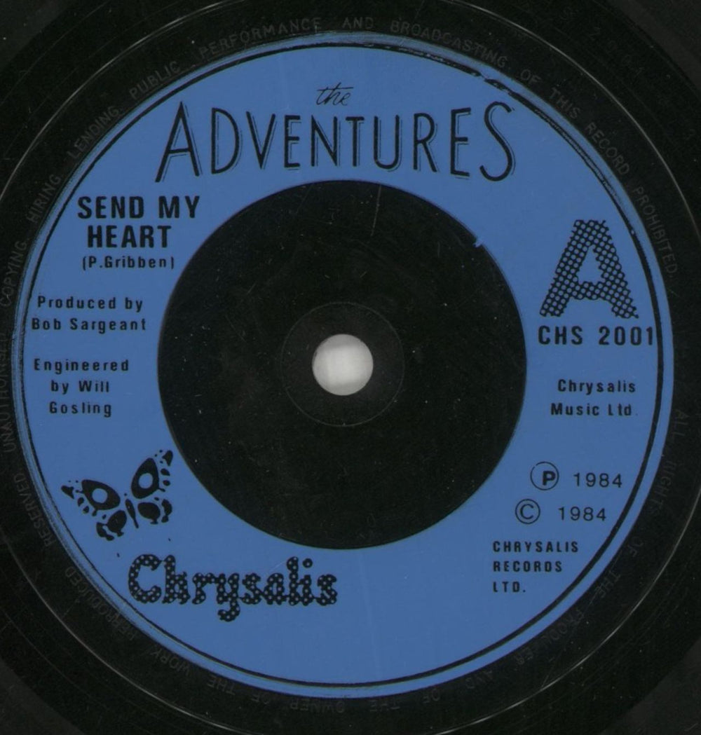 The Adventures Send My Heart - Gatefold UK 7" vinyl single (7 inch record / 45) AVN07SE462157