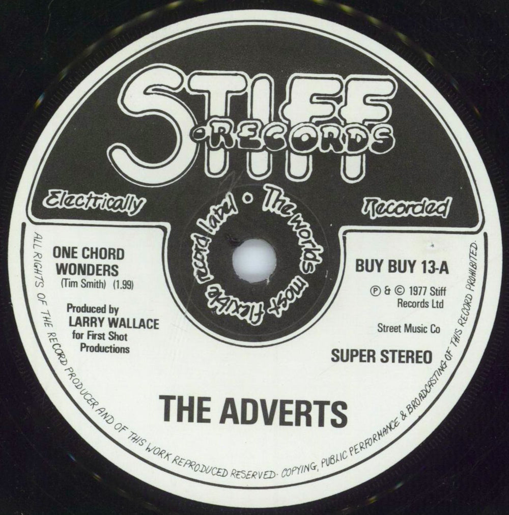 The Adverts One Chord Wonders - solid + p/s - EX UK 7" vinyl single (7 inch record / 45) AVR07ON814420