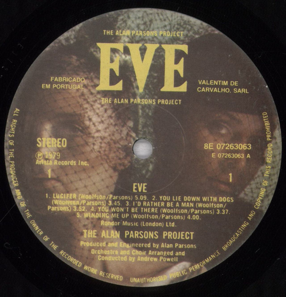 The Alan Parsons Project Eve Portugese vinyl LP album (LP record) TPPLPEV833167