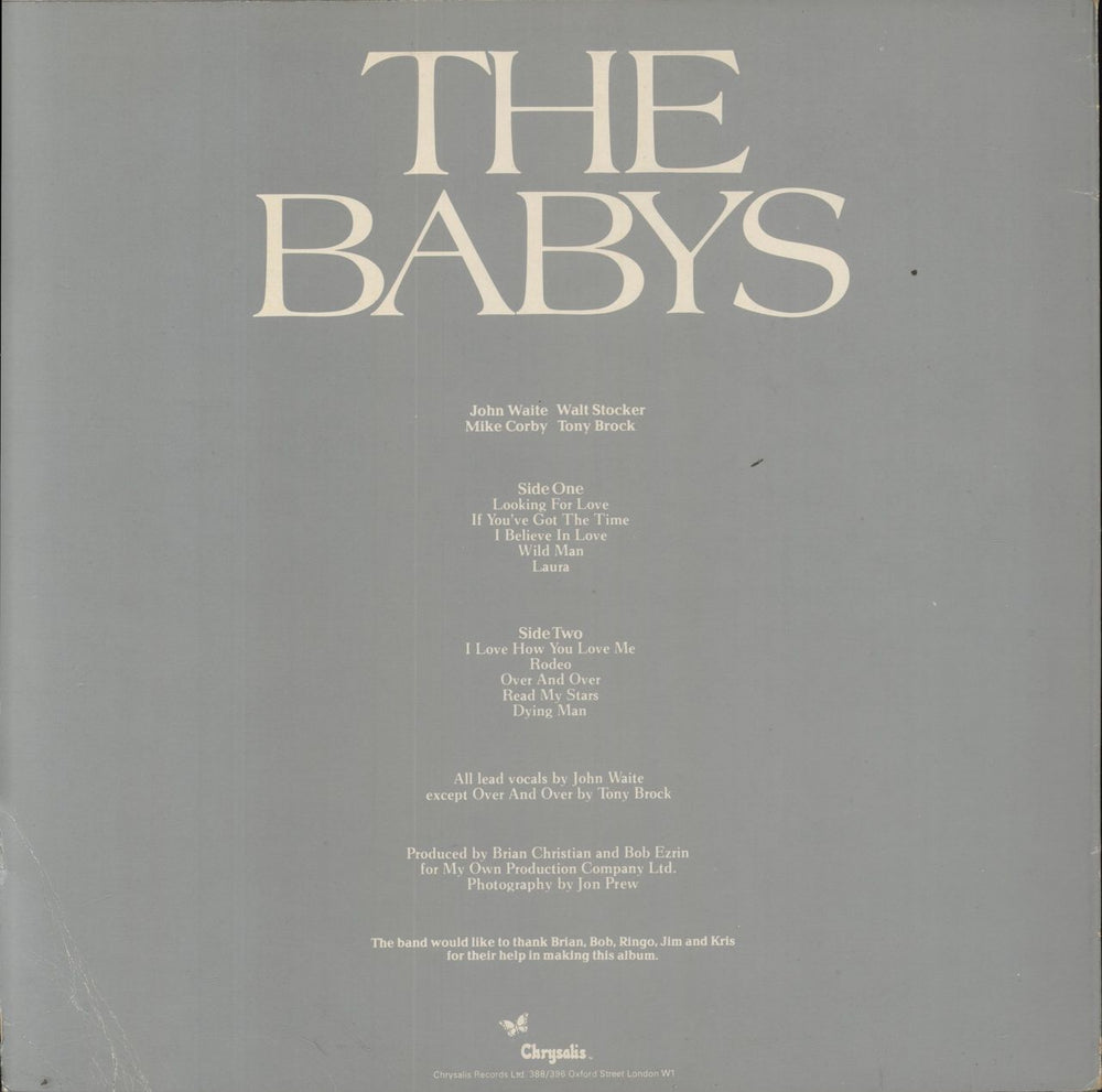 The Babys The Babys UK vinyl LP album (LP record)