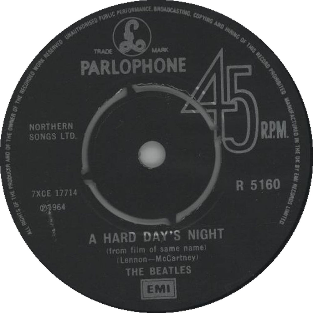 The Beatles A Hard Day's Night - 20th UK 7" vinyl single (7 inch record / 45) BTL07AH93272