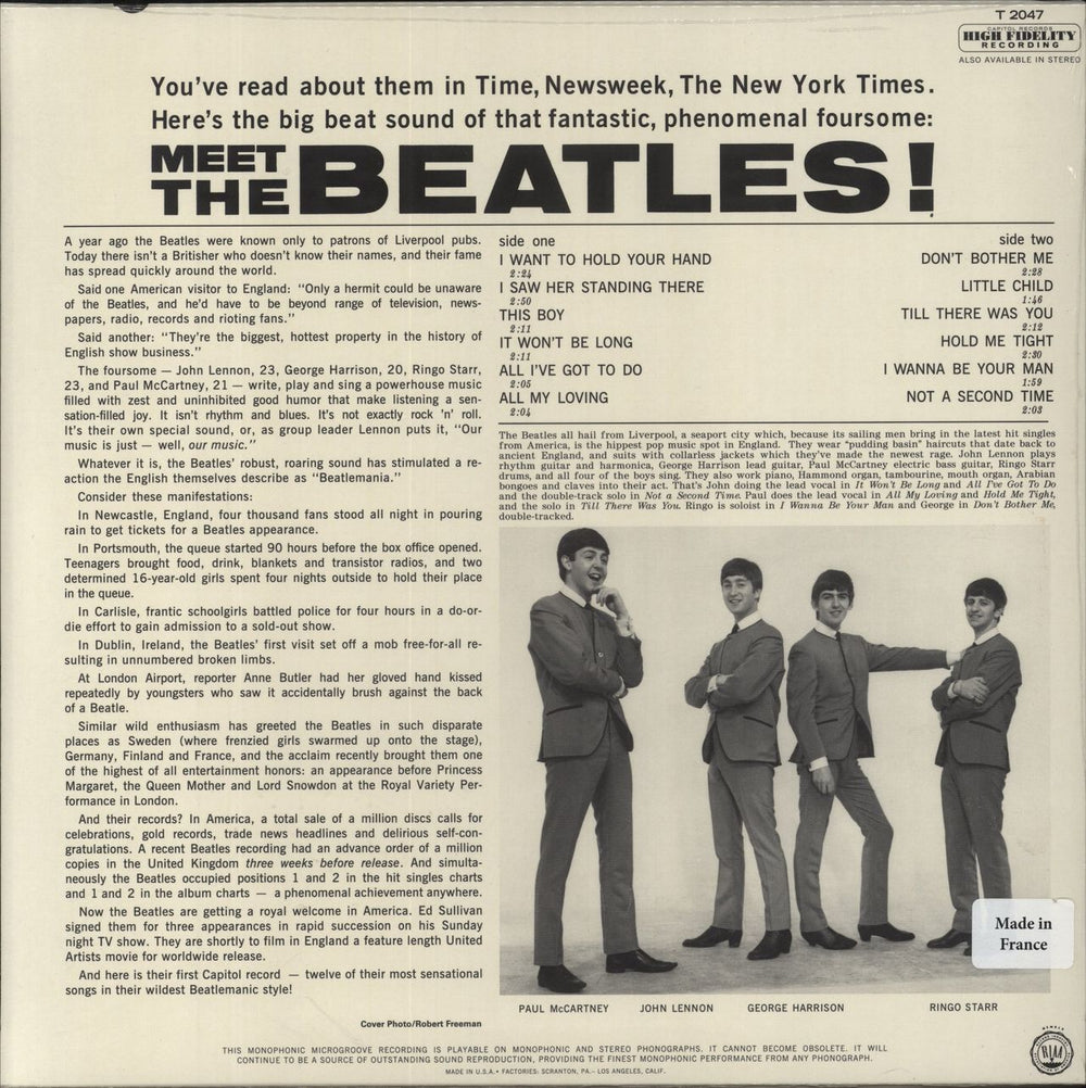 The Beatles Meet The Beatles - 180 Gram Blue Vinyl - Sealed UK vinyl LP album (LP record) 602468066224