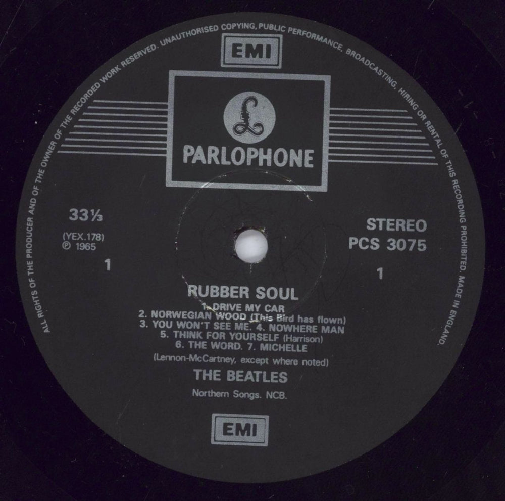 The Beatles Rubber Soul - All Rights - barcoded UK vinyl LP album (LP record) BTLLPRU831133