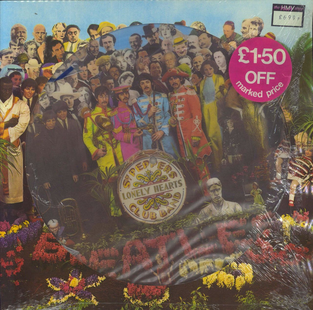 The Beatles Sgt. Pepper's Lonely Hearts Club Band - Open Shrink UK picture disc LP (vinyl picture disc album) PHO7027