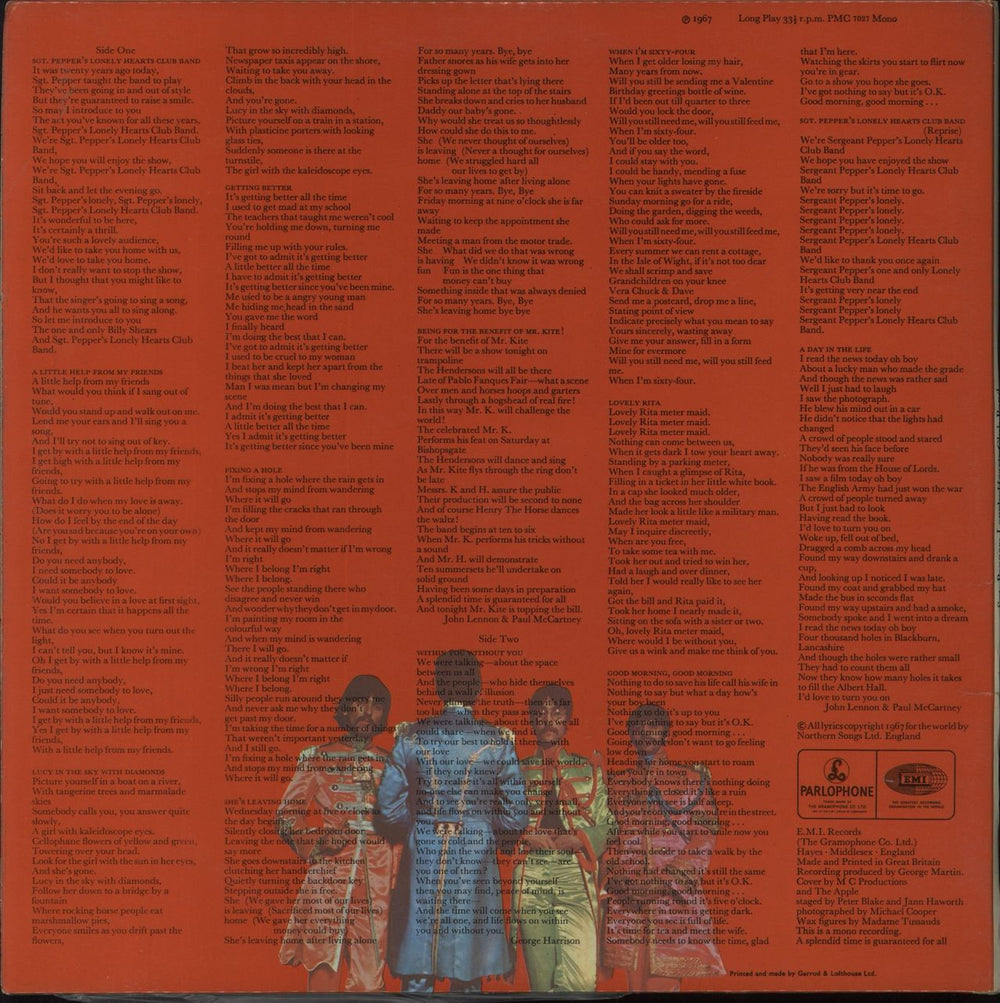 The Beatles Sgt. Pepper's - Wide Spine - Complete - EX UK vinyl LP album (LP record) BTLLPSG693208