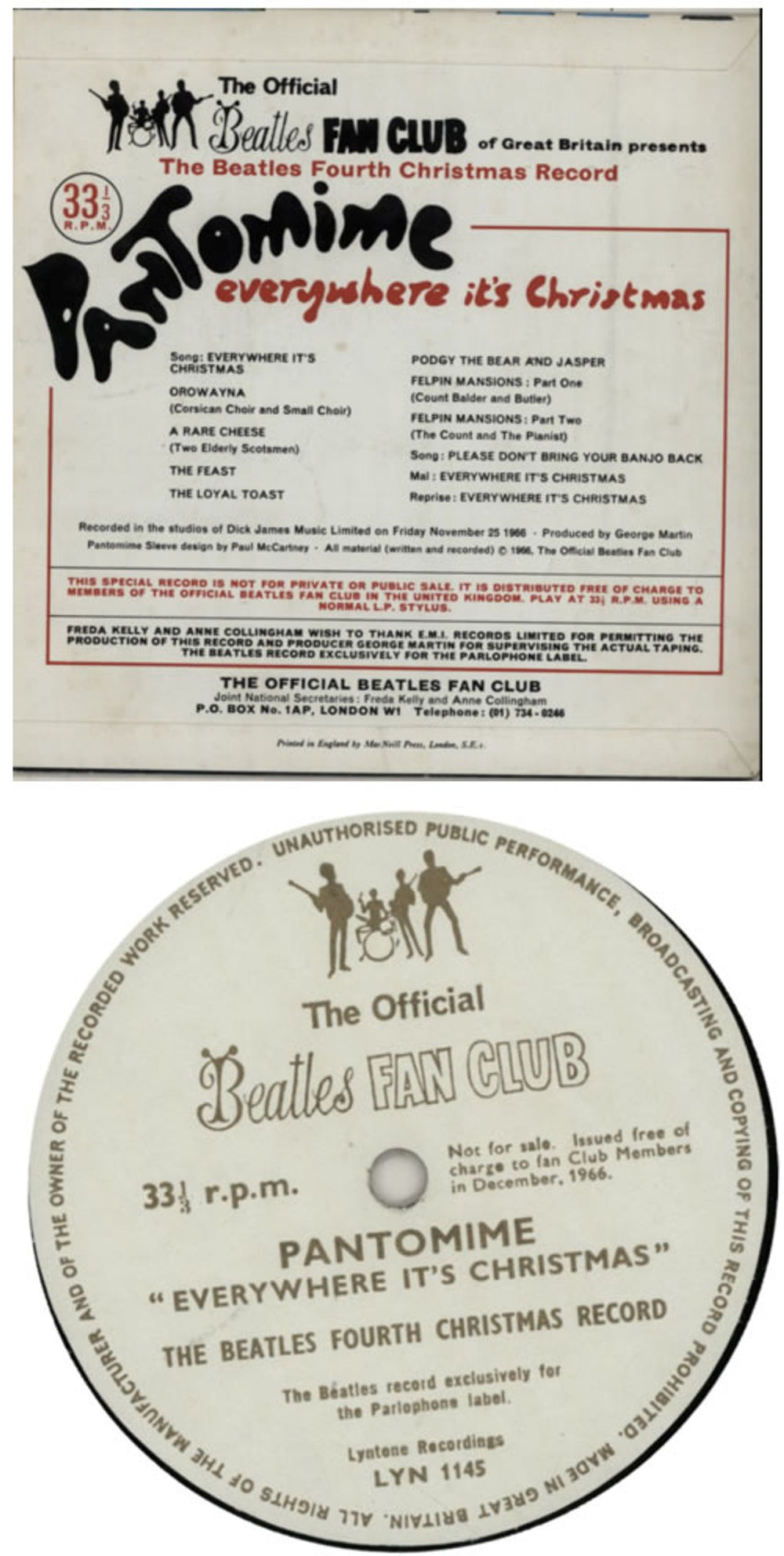 The Beatles The Beatles Fourth Christmas Record - P/S UK 7" vinyl single (7 inch record / 45) BTL07TH66323