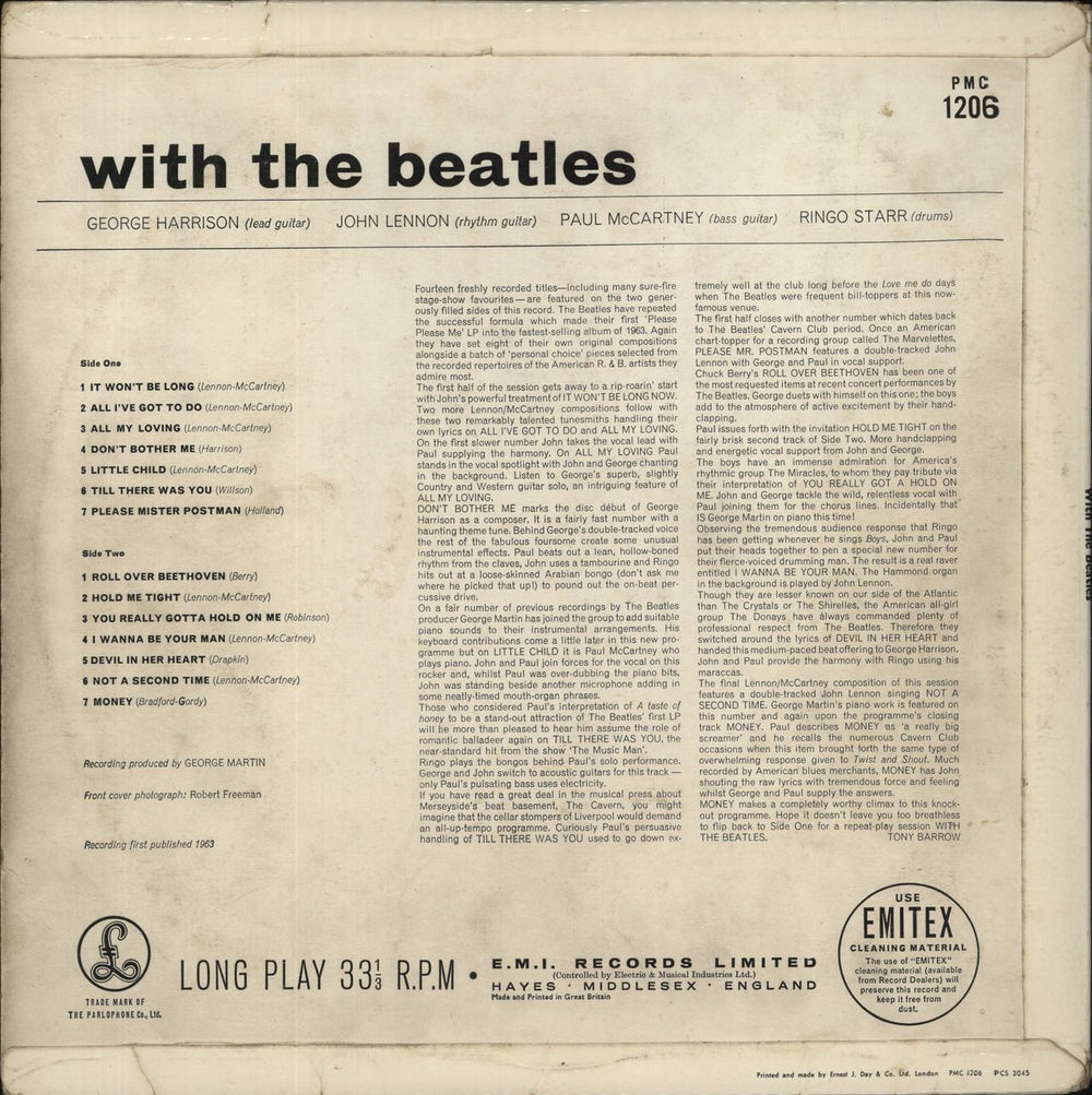 The Beatles With The Beatles - 1st - EJD - Gotta - VG+ UK vinyl LP album (LP record)