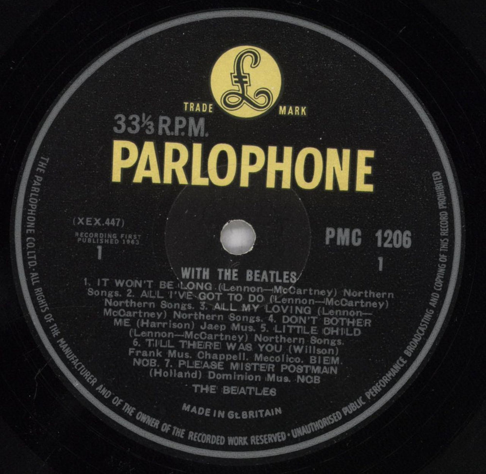 The Beatles With The Beatles - 2nd - G+L UK vinyl LP album (LP record) BTLLPWI840153