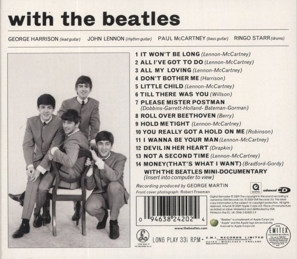 The Beatles With The Beatles UK CD album (CDLP) 094638242024