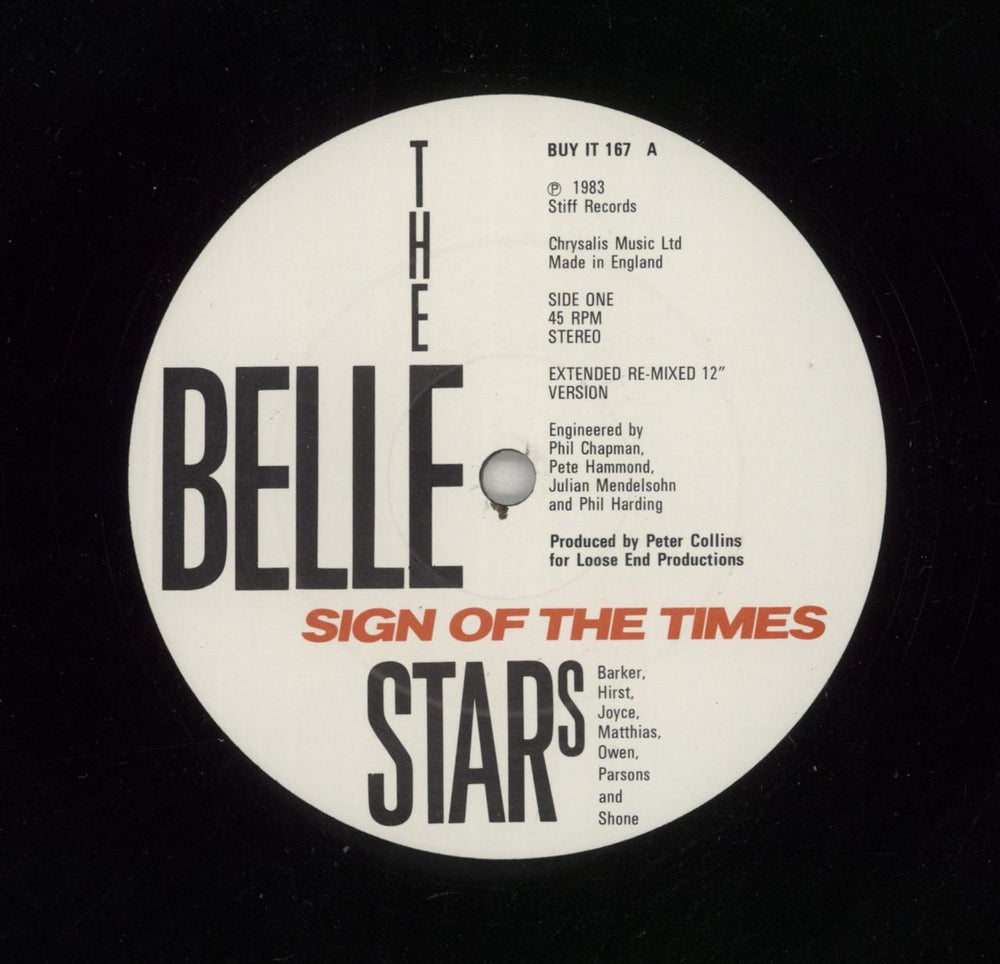 The Belle Stars Sign Of The Times UK 12" vinyl single (12 inch record / Maxi-single) BST12SI25444