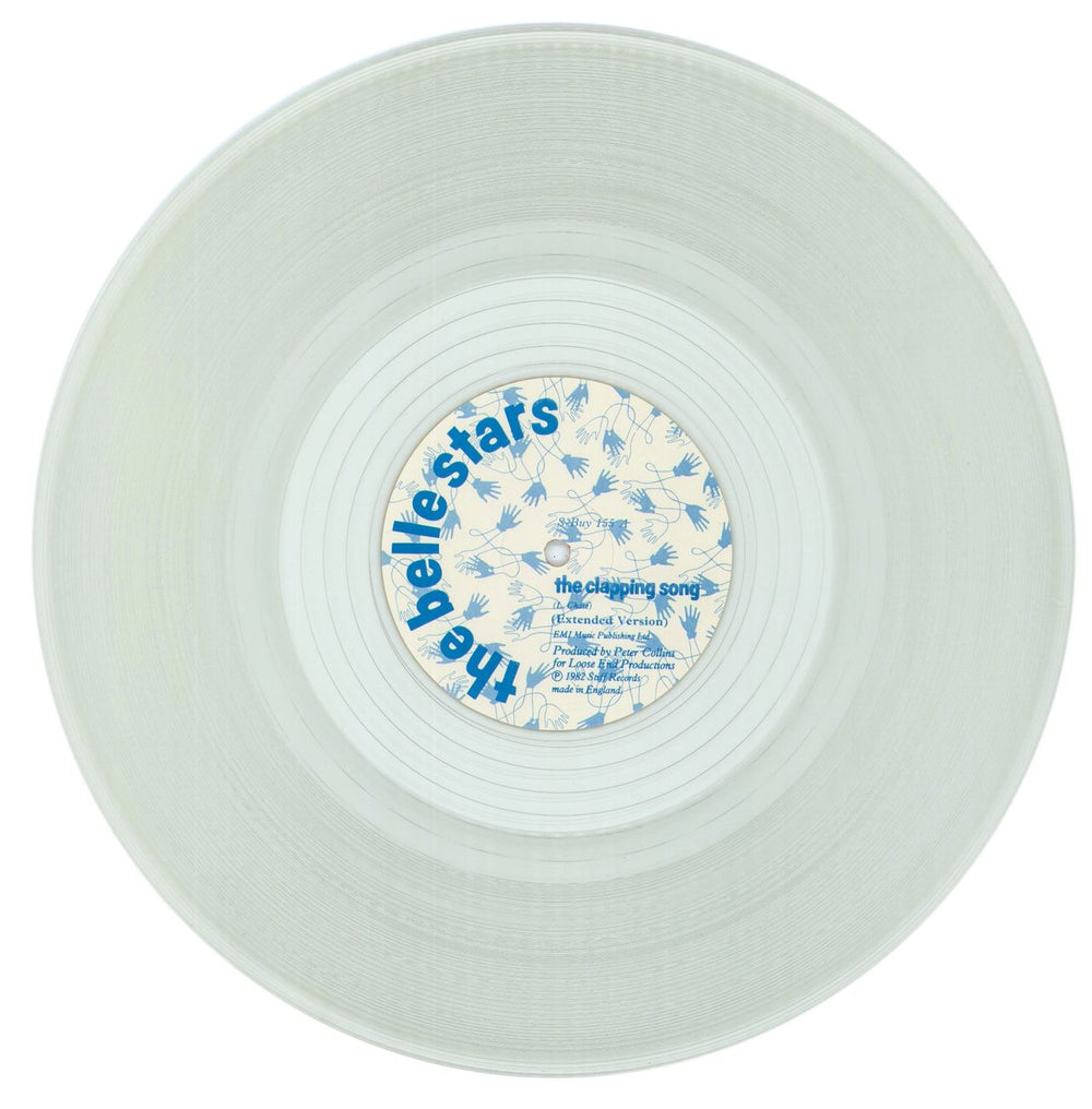 The Belle Stars The Clapping Song - Clear Vinyl UK 12" vinyl single (12 inch record / Maxi-single) BST12TH870362