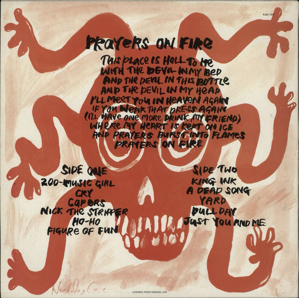 The Birthday Party Prayers On Fire - VG UK vinyl LP album (LP record)