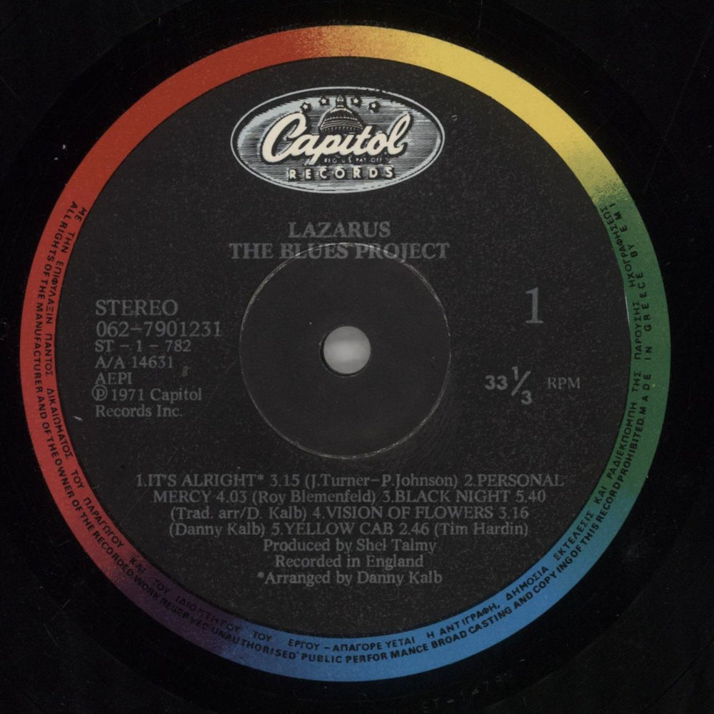 The Blues Project Lazarus Greek vinyl LP album (LP record) BPRLPLA332043