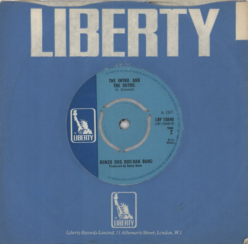 The Bonzo Dog Doo Dah Band The Equestrian Statue- 3pr UK 7" vinyl single (7 inch record / 45)