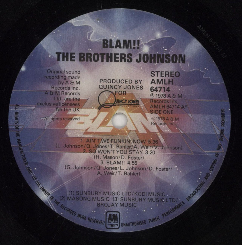 The Brothers Johnson Blam!! UK vinyl LP album (LP record) B/JLPBL851701