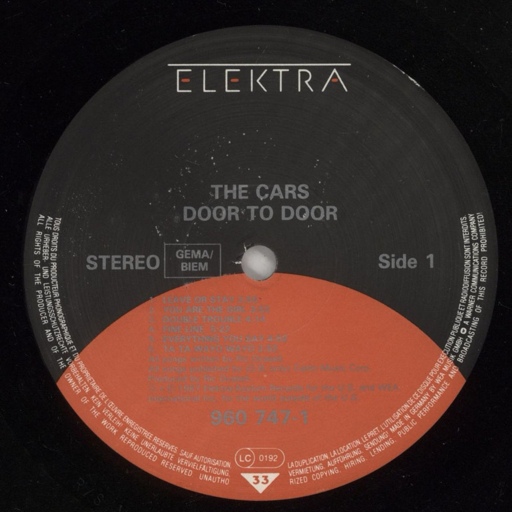 The Cars Door To Door - Hype-Stickered Sleeve UK vinyl LP album (LP record) C-RLPDO879178