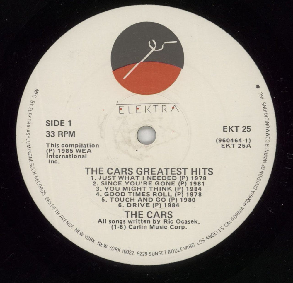 The Cars Greatest Hits Irish vinyl LP album (LP record) C-RLPGR866482