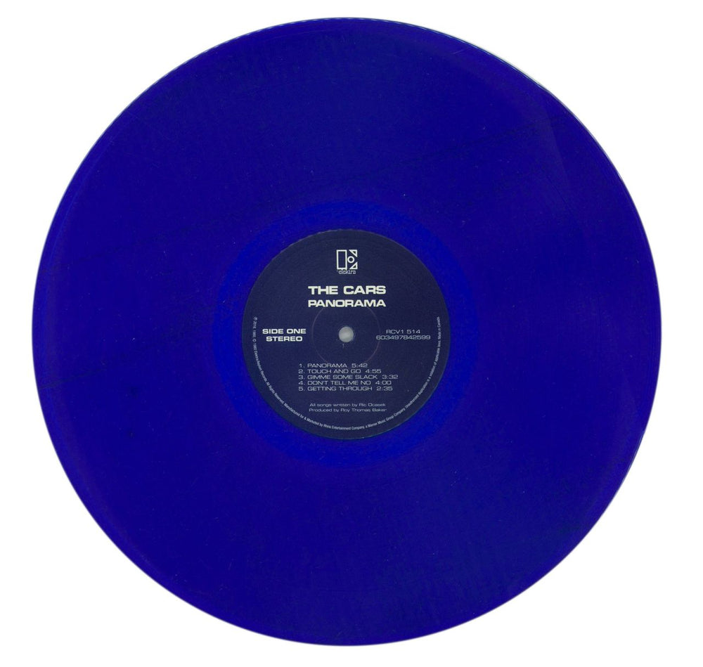 The Cars Panorama - Blue Vinyl UK vinyl LP album (LP record) C-RLPPA870514