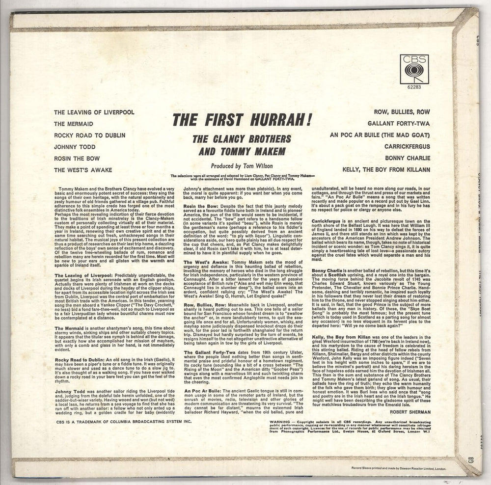 The Clancy Brothers & Tommy Makem The First Hurrah! - 1st Mono UK vinyl LP album (LP record)