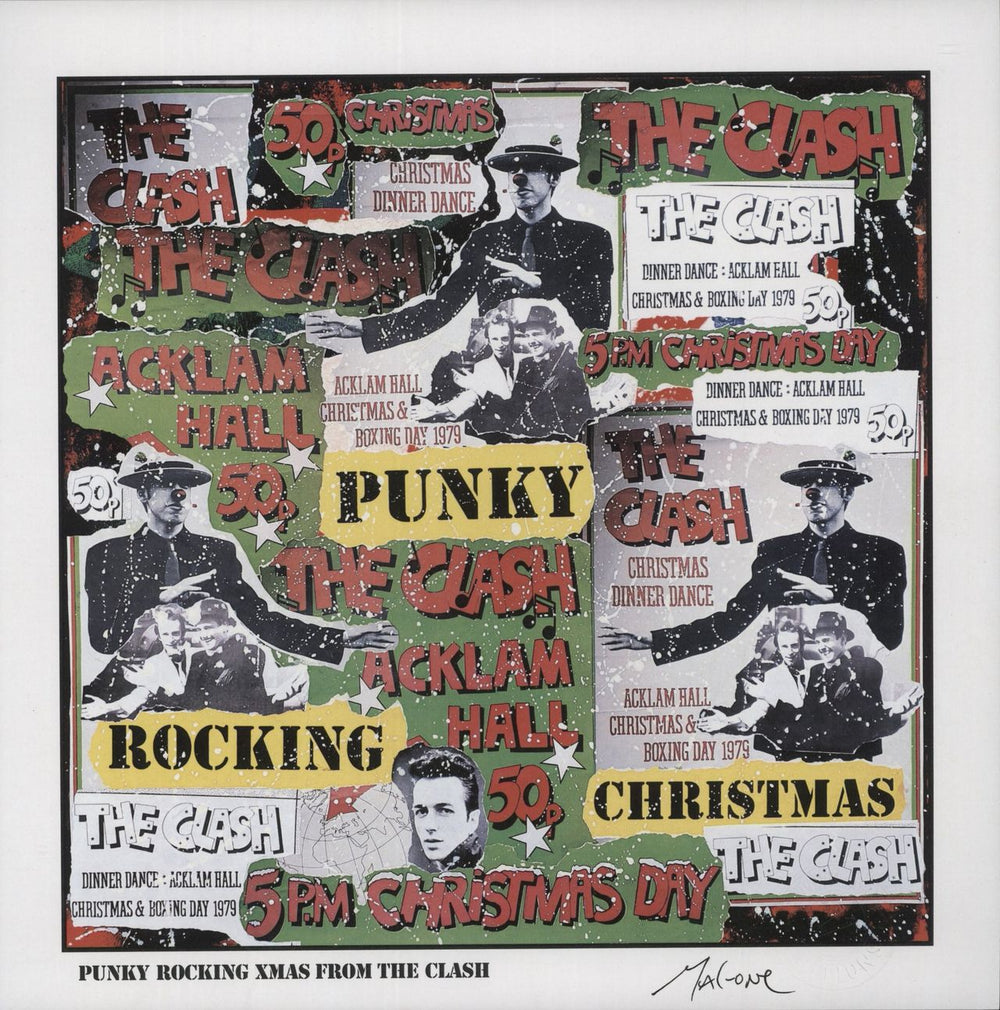 The Clash Punky Rocking Xmas EP - Half & Half coloured vinyl UK 12" vinyl single (12 inch record / Maxi-single)