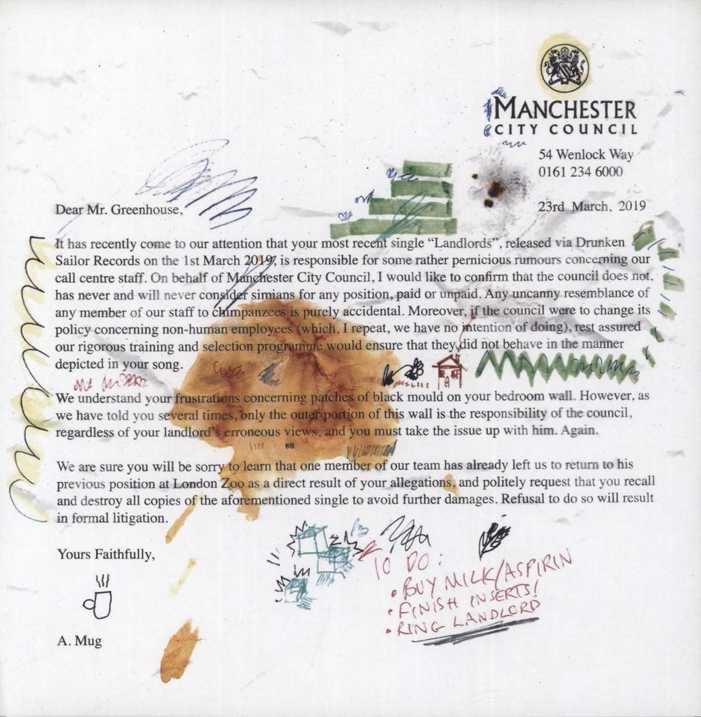 The Cool Greenhouse Landlords UK 7" vinyl single (7 inch record / 45)