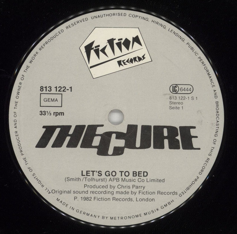 The Cure Let's Go To Bed German 12" vinyl single (12 inch record / Maxi-single) CUR12LE873587