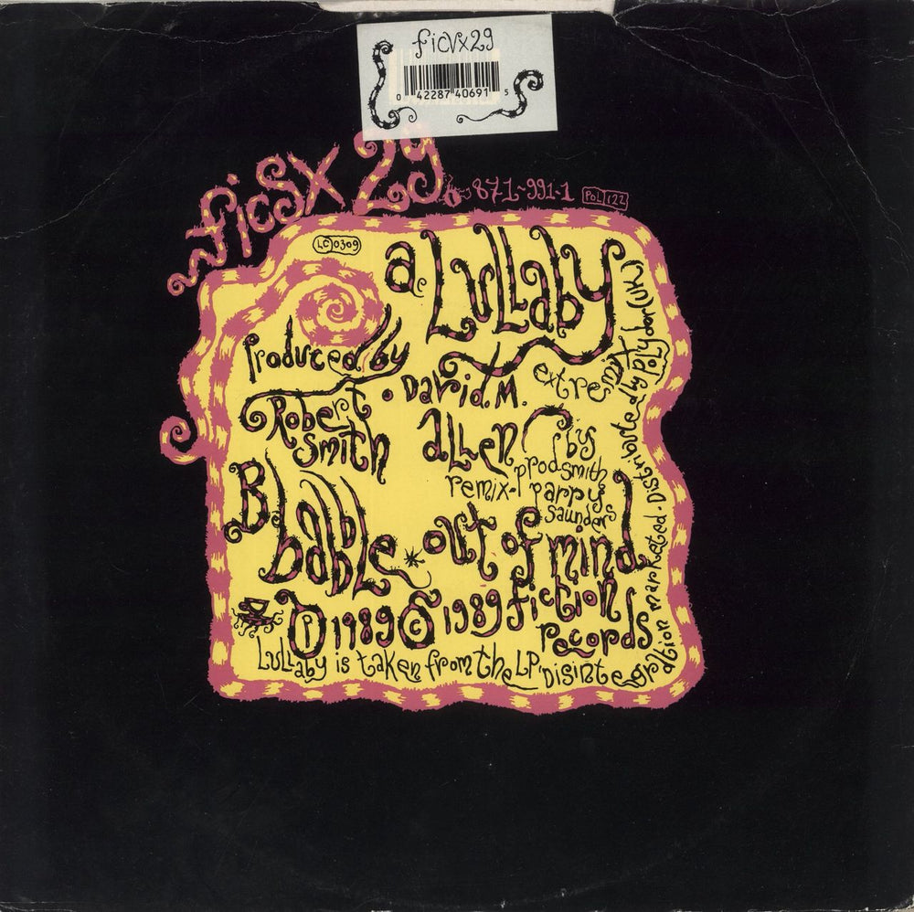 The Cure Lullaby - Pink Vinyl + Numbered Sticker - VG UK 12" vinyl single (12 inch record / Maxi-single) 042287406915