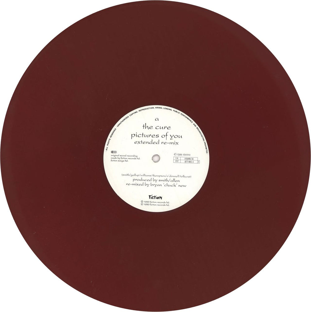 The Cure Pictures Of You - Purple vinyl - EX UK 12" vinyl single (12 inch record / Maxi-single) CUR12PI743710