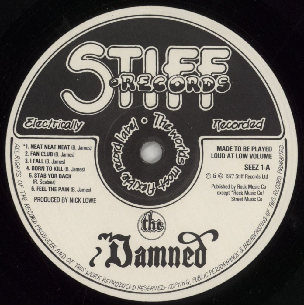 The Damned Damned Damned Damned - Hot Rods sleeve + Front Sticker UK vinyl LP album (LP record) DAMLPDA702439