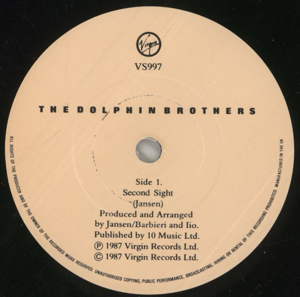The Dolphin Brothers Second Sight UK 7" vinyl single (7 inch record / 45) DLP07SE112862
