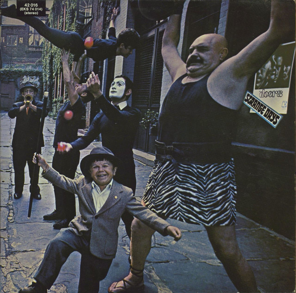 The Doors Strange Days - Red Label German vinyl LP album (LP record) K42016