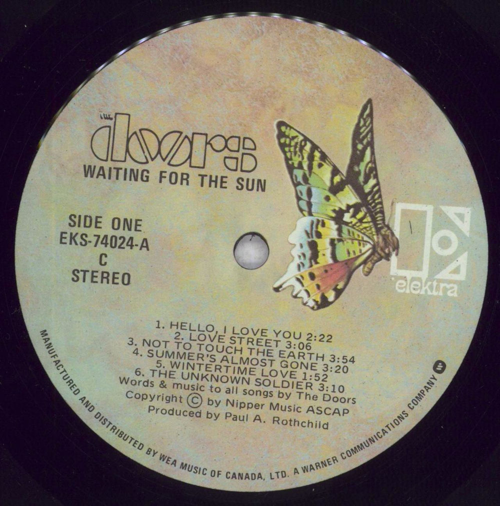 The Doors Waiting For The Sun Canadian vinyl LP album (LP record) DORLPWA846616