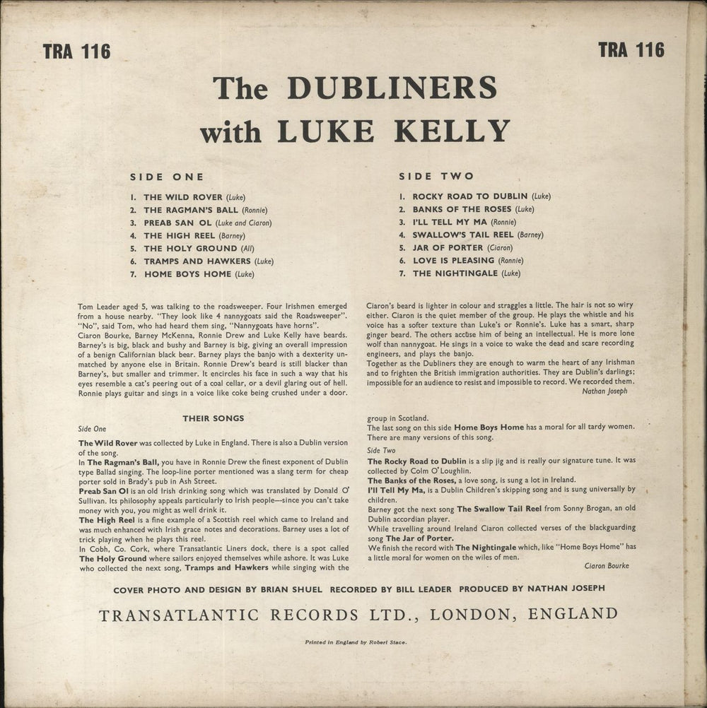 The Dubliners The Dubliners UK vinyl LP album (LP record)