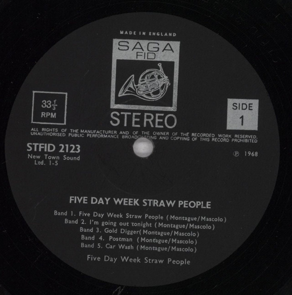 The Five Day Week Straw People The Five Day Week Straw People - 1st - VG UK vinyl LP album (LP record) FIZLPTH839686